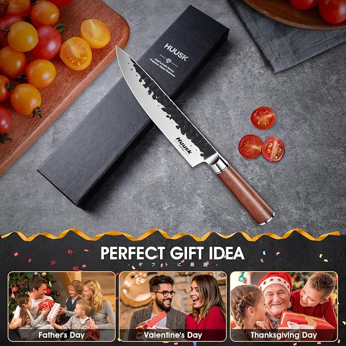 Huusk Japanese Chef Knife 8 Inch Gyuto Knife, Professional Sharp Kitchen Knives - Image 6