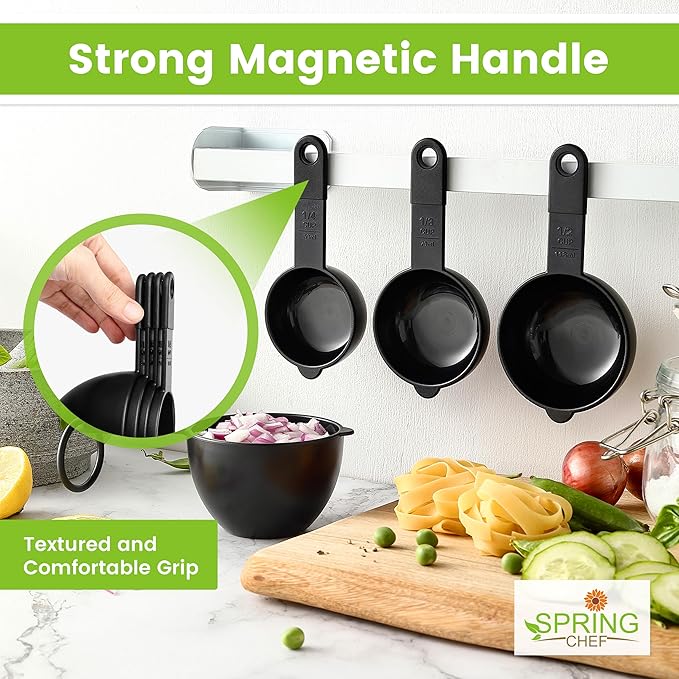 Spring Chef Magnetic Measuring Cups and Spoons Set of 9, Nesting Kitchen Tool - Image 2