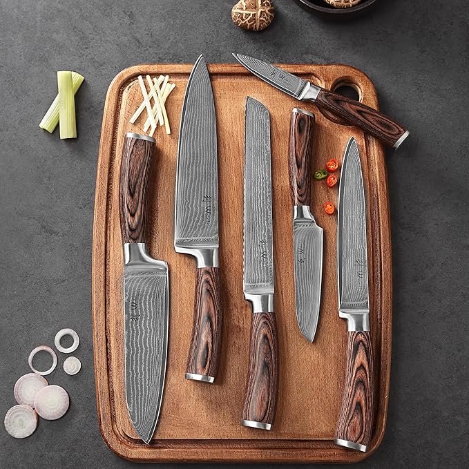 Wakoli EDIB 6-Piece Damascus Knife Set – Professional Chef Knives Set - Image 5