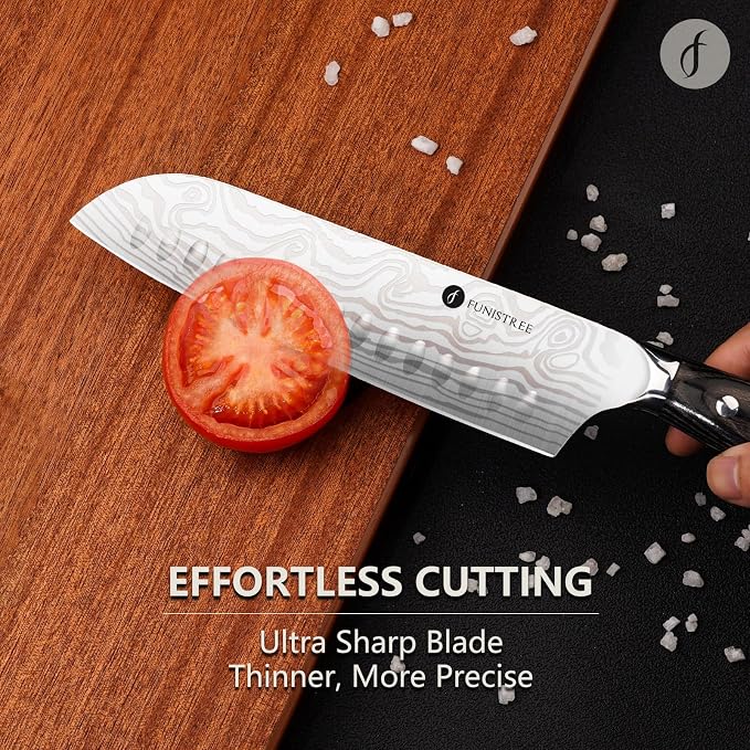 4 Pieces Professional Kitchen Knife Set, Damascus German Stainless Steel Chef - Image 5