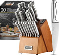 McCook® Kitchen Knife Sets, German Stainless Steel Knives Block Set by McCook