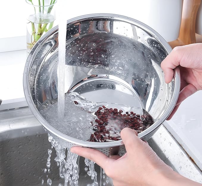Rice Washer Strainer Bowl, Stainless Steel Quinoa Washing Bowl - Image 6