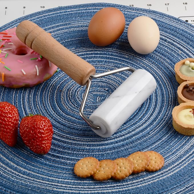 Tianman Small Marble Rolling Pin Pizza Roller, Marble Dough Roller Non-Stick - Image 5