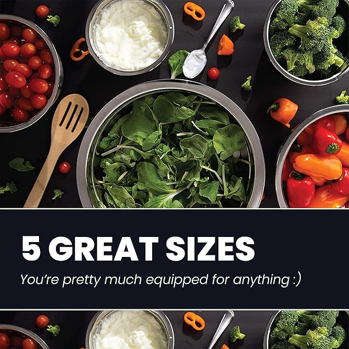 WHYSKO Meal Prep Stainless Steel Mixing Bowls Set, Refrigerator, and Kitchen - Image 2