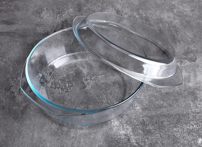 Round Tempered Glass Casserole Dish - 4QT - Image 6