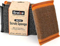 Heavy-Duty Steel Wool Scrubber Sponges 4 Pack – Stainless Steel Cleaning Pads by Braize