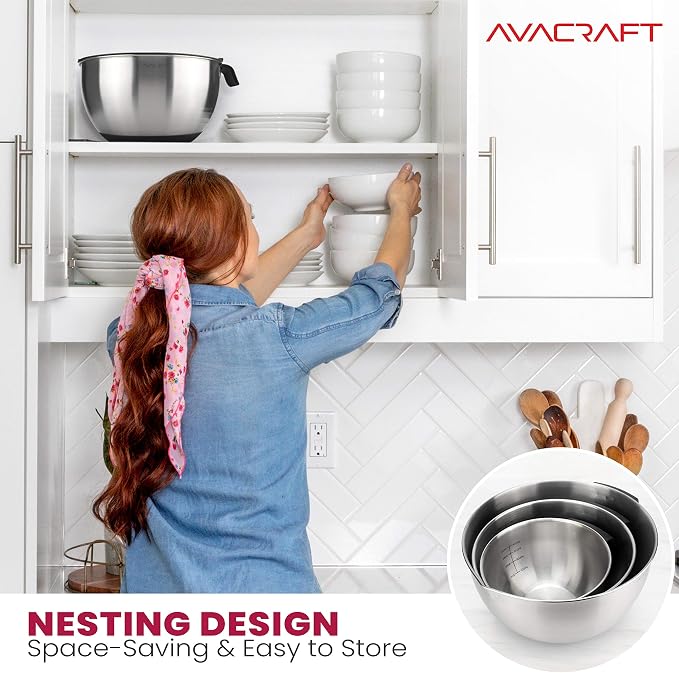 AVACRAFT 18/10 Stainless Steel Mixing Bowls - Image 3