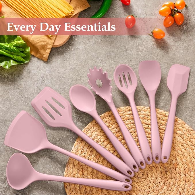 LIANYU Kitchen Silicone Utensils Set, Heat Resistant Kitchen Gadgets Include - Image 3