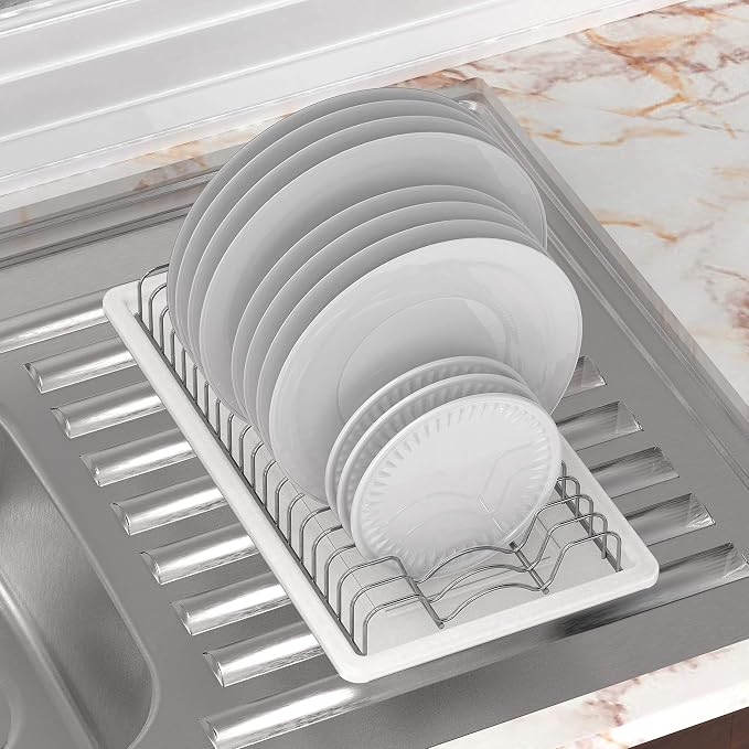 Simple Houseware Stainless Steel Plate Drying Rack - Image 7
