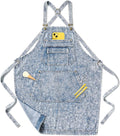 Denim Apron with Pockets for Hair Stylist Gardening Craftsmen Barista Women by Vammcht