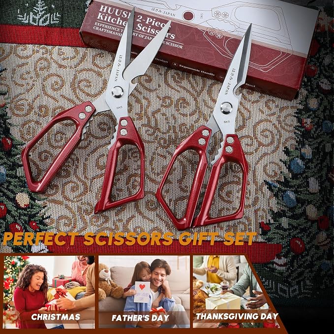 Huusk Kitchen Scissors Set Red - Image 7