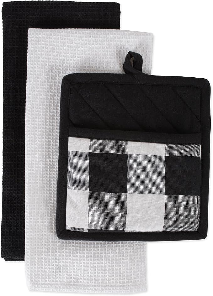 DII Buffalo Check Kitchen Collection, Classic Farmhouse Kitchen Set, Potholder by DII