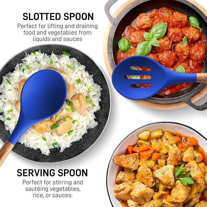 Zulay Kitchen Non-Stick Silicone Cooking Utensils Set - Image 4