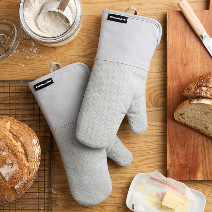 KITCHENAID Gourmet Series Gridlines Oven Mitts 2-Pack Set, Heat Resistant up to - Image 2