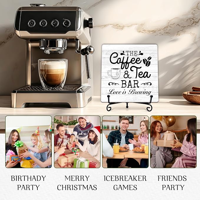 Coffee Bar Sign, Love is Brewing Farmhouse Tabletop Decor, Coffee and Tea Lover - Image 5