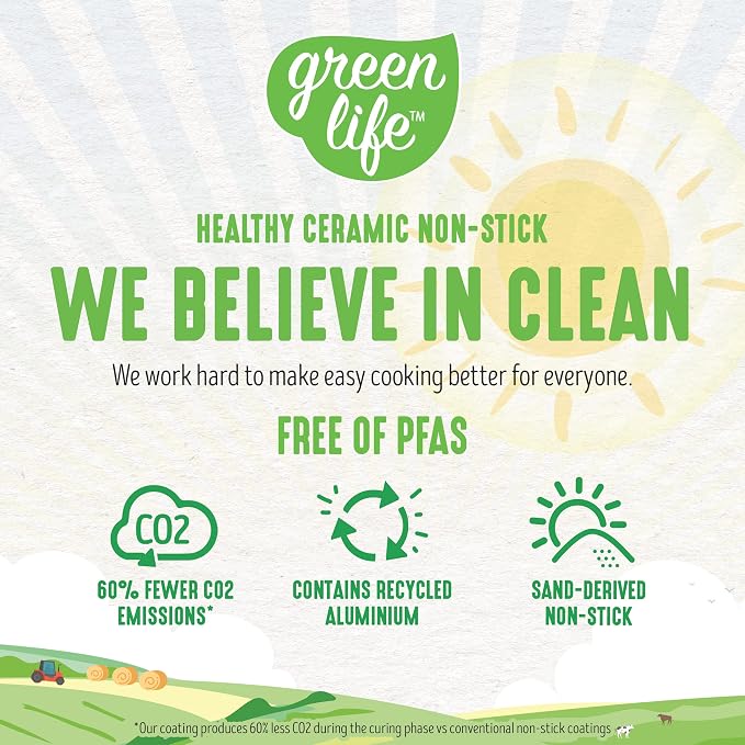 GreenLife Soft Grip Healthy Ceramic Nonstick, 15 Piece Cookware Pots and Pans - Image 8