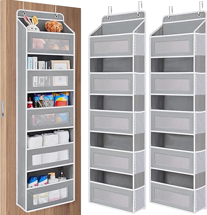 JARLINK 2 Pack Over the Door Organizer Storage, 5 Shelf Hanging Door Organizer by JARLINK