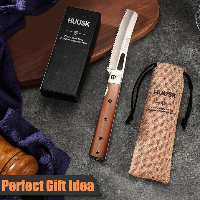 HUUSK Folding Bread Knife for Homemade Bread, Portable Bread Knives - Image 7