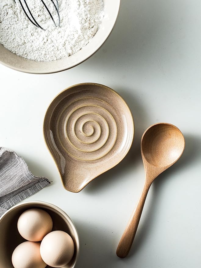 Spoon Holder, Porcelain Cooking Spoon Rest - Image 3