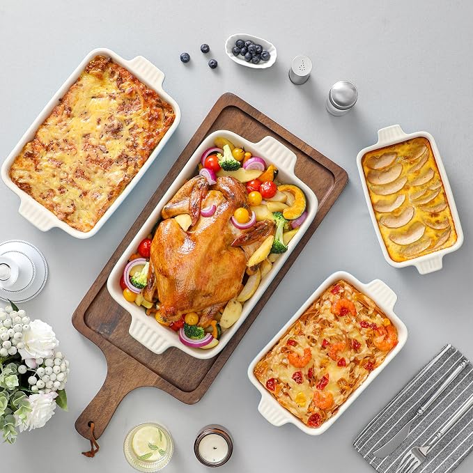 MALACASA Casserole Dishes for Oven, Porcelain Baking Dishes, Ceramic Bakeware - Image 6