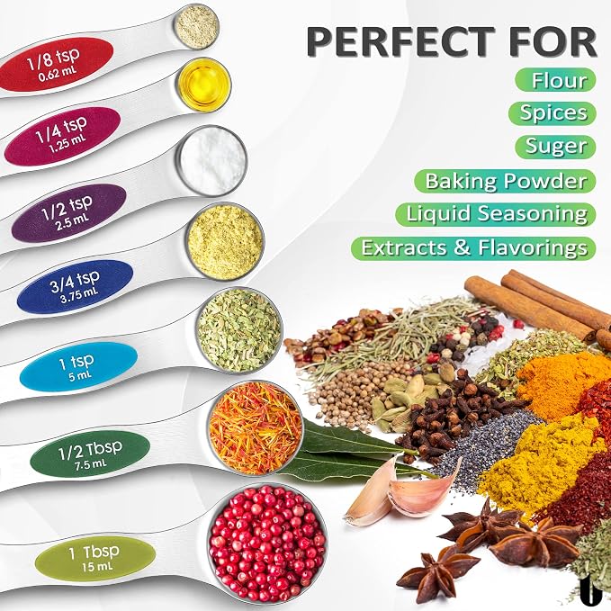 Urbanstrive Magnetic Measuring Spoons Set Stainless Steel, Dual Sided - Image 6