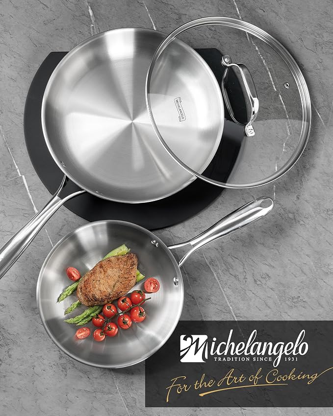 MICHELANGELO Stainless Steel Frying Pan Set - Image 8