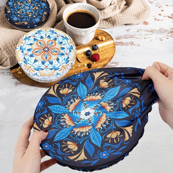 5 Pieces Bowl Covers Reusable, 5 Size Elastic Cloth Bowl Covers - Image 4