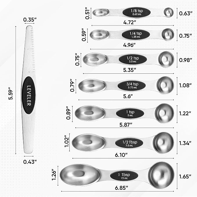 Spring Chef Stainless Steel Magnetic Measuring Spoons Set - Image 3