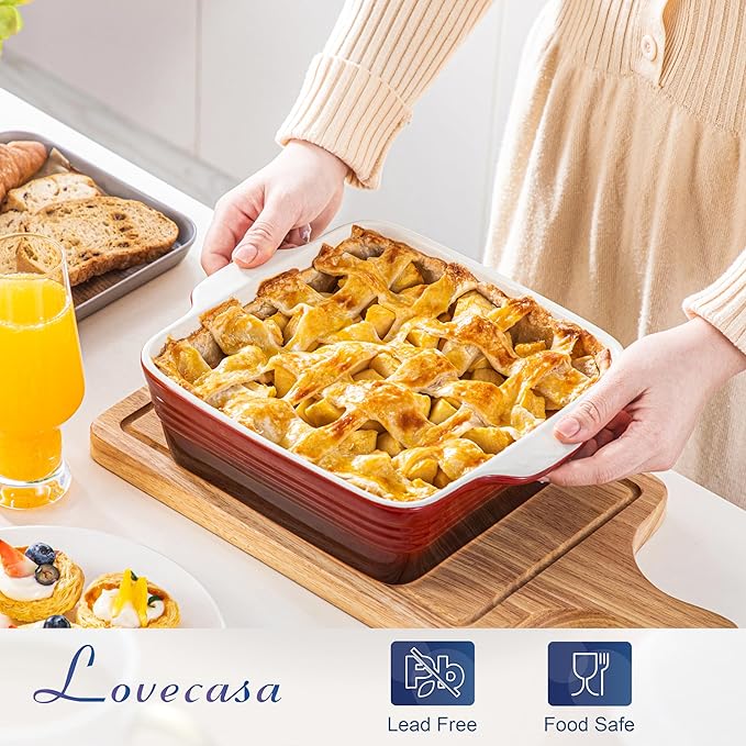 LOVECASA 8x8 inch Baking Pan, 2 Quart Square Cake Pan Baking Dish - Image 4