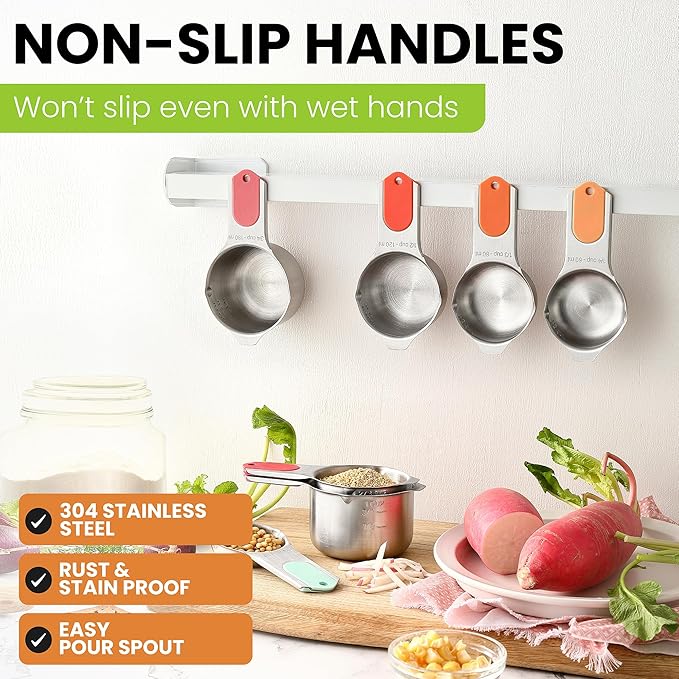 Spring Chef Magnetic Stainless Steel Measuring Cups, Kitchen Tools - Image 5