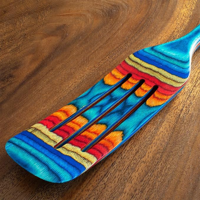 Baltique Montego Bay Collection 13" Wooden Spurtle Spatula – Colorful Birch - Image 6