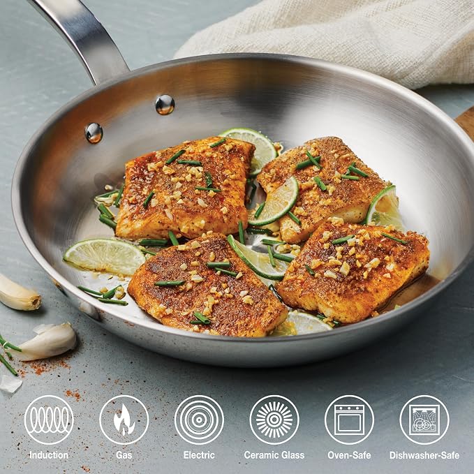 Tramontina Tempo Tri-Ply Base Stainless Steel 10-Inch Frying Pan, - Image 2