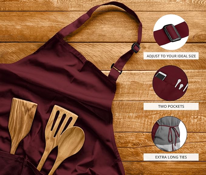Utopia Kitchen 2 Pack Bib Apron, Adjustable - Image 4