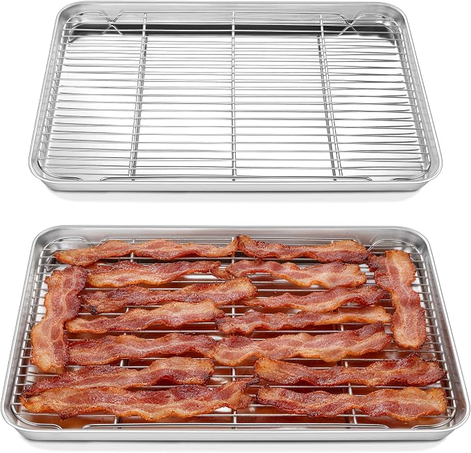 Homikit Baking Sheet with Rack Set, 20x14 Inches Large Stainless Steel Cookie by Homikit