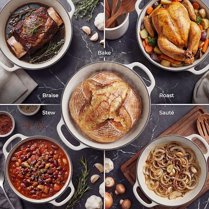 Zulay Kitchen 5 Quart Enameled Cast Iron Dutch Oven Pot - Image 3