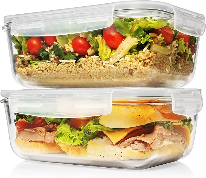 8 Cups/ 63 Oz 4 Piece Large Glass Food Storage/ Baking Containers - Image 7