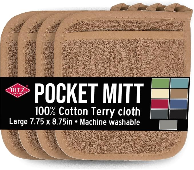 RITZ Terry Pocket Mitt & Hot Pad: Unparalleled Heat Resistant, Durable 100% by Ritz+Foodservice