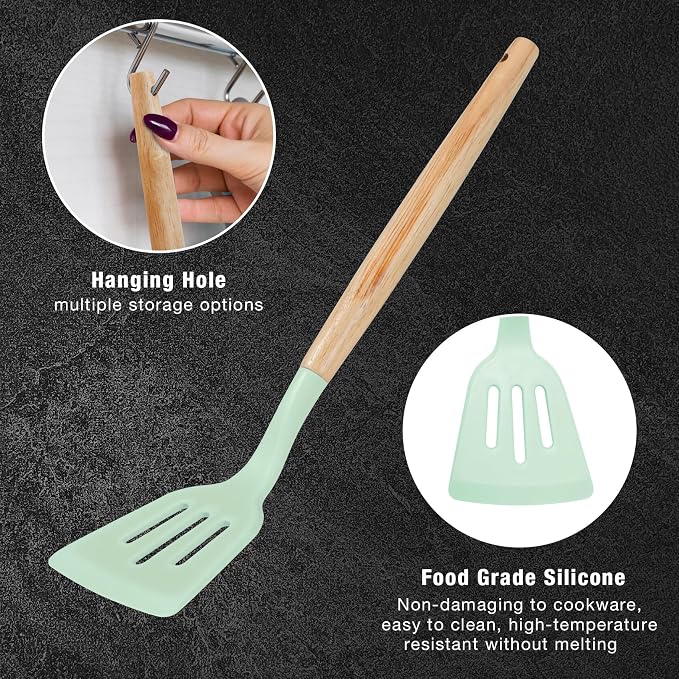 19 PCS Kitchen Cooking Utensils Set, 11 Pieces Silicone Cooking Utensils Set 6 - Image 4