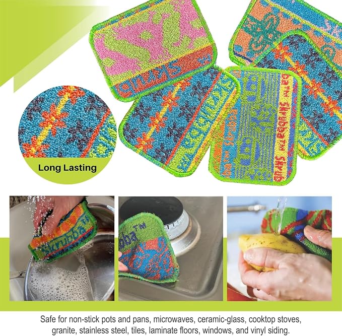 Wet-it! Skrubba 6-Pack Reusable Dish Scrubbers – Non-Scratch Scouring Pads - Image 5