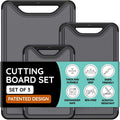 Cutting Boards for Kitchen, Plastic Cutting Board Set of 3, Dishwasher Safe by JulyHome