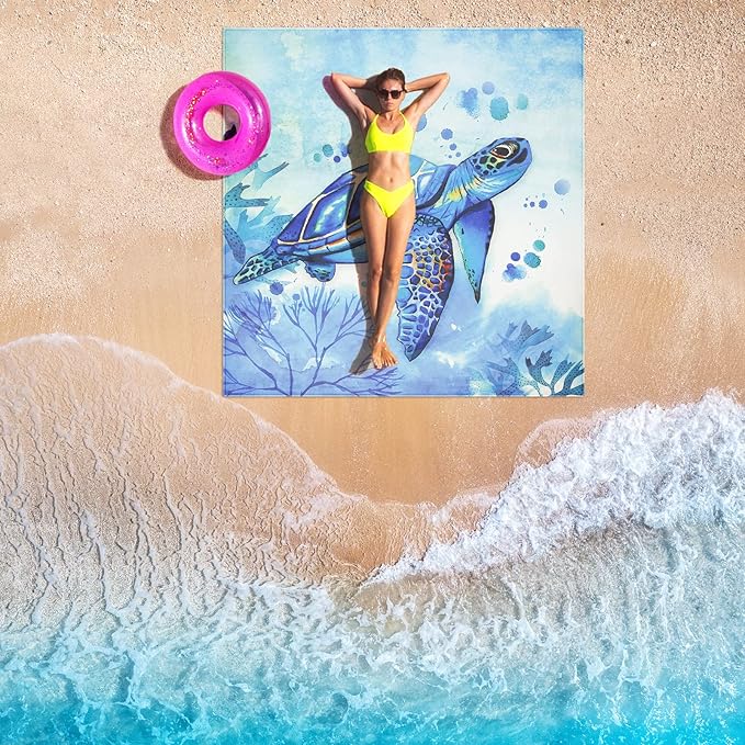 WIWIGO Beach Blanket Waterproof Sandproof Beach Mat 79" X 83"/10'x9'for 2-8 - Image 6