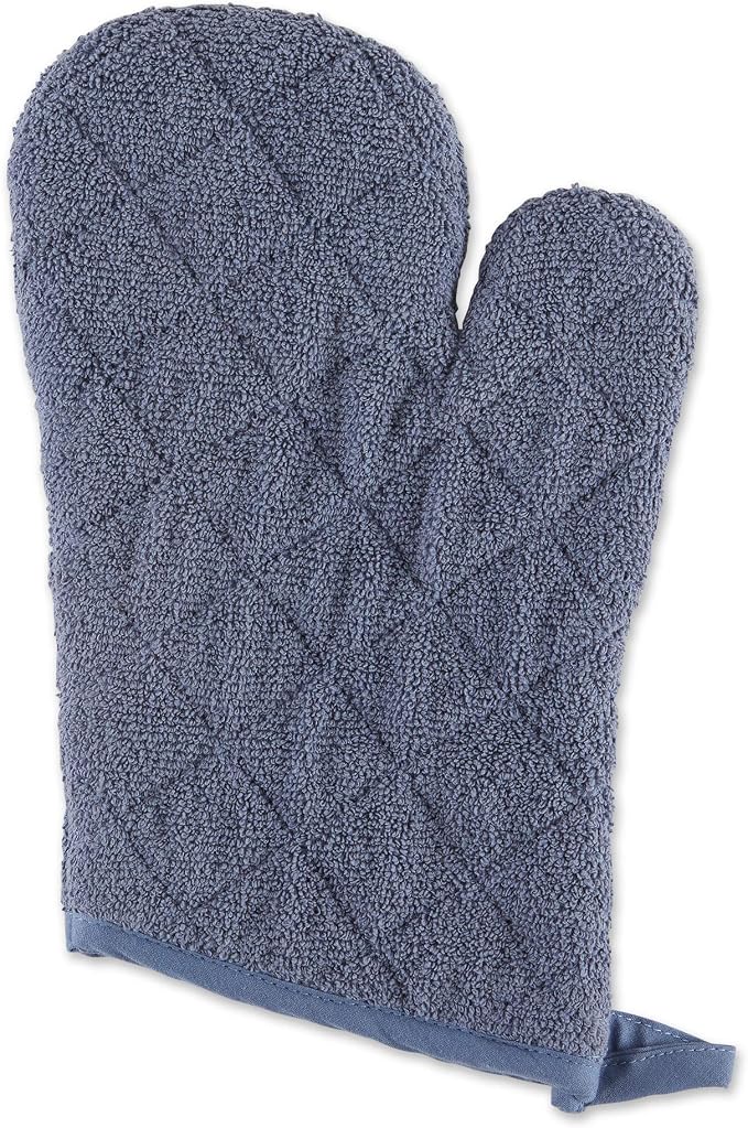 DII Basic Terry Collection 100% Cotton Quilted, Oven Mitt, Stonewash Blue - Image 3