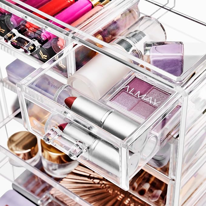 Sorbus Acrylic Makeup Organizer Set, 6-Drawer Vanity & Countertop Cosmetic - Image 5