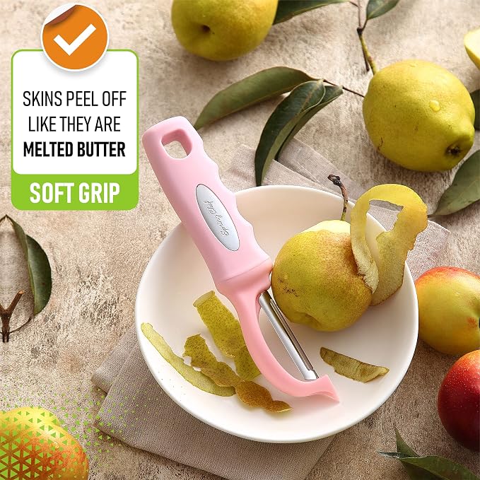 Spring Chef Premium Swivel Vegetable Peeler, Soft Grip Handle and Ultra Sharp - Image 4
