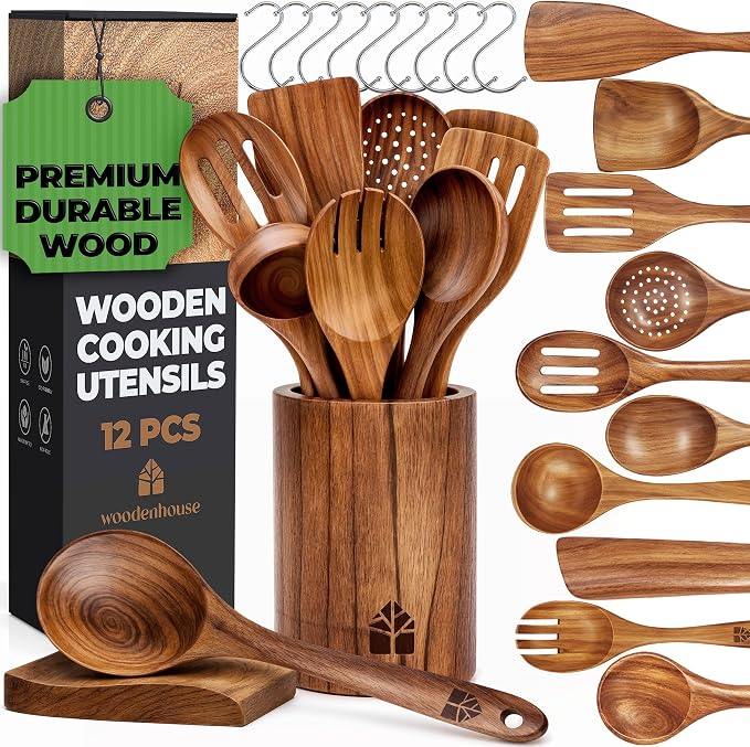 Wooden Spoons for Cooking – Wooden Cooking Utensils Set by Woodenhouse