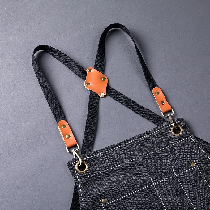 Aoomzoon Canvas Aprons for Men Chef Apron, Work Apron - 16oz Heavy Duty Cross - Image 3