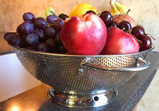 DLD Stainless Steel Micro-Perforated 5-Quart Colander - Image 6