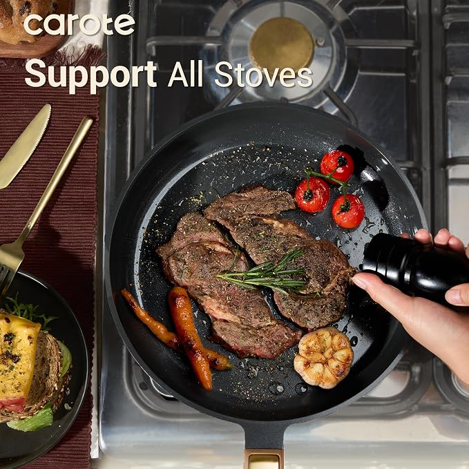 CAROTE Ceramic Cookware Set Nonstick, Non-Toxic & PFAS-Free, Dishwasher - Image 4