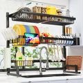 ADBIU Over The Sink Dish Drying Rack Snap-On Design 2 Tier Large Dish Rack by ADBIU