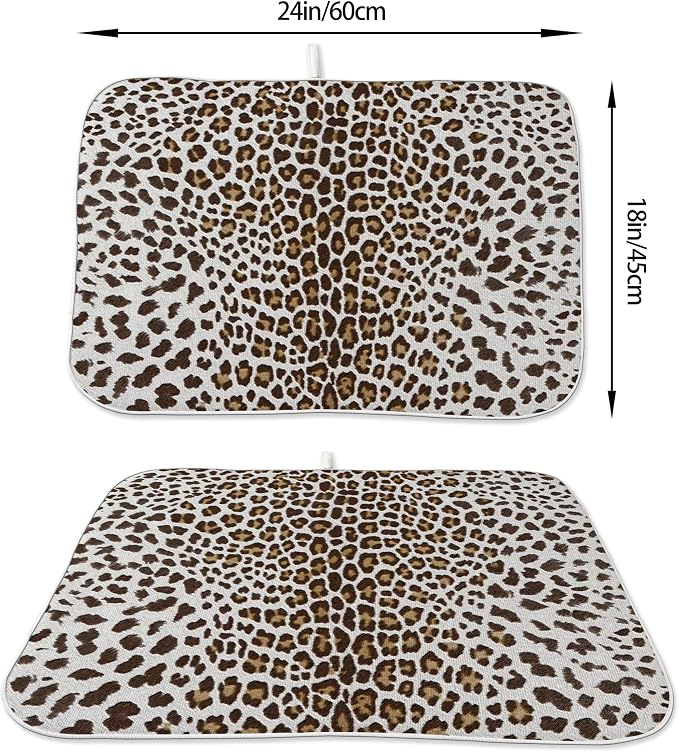 Brown Leopard Print Drying Mat 18x24 Inches - Image 2